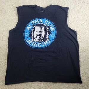Chris Jericho Alpha Club NJPW Pro Wrestling Tees Black Cut Off Muscle Shirt XL